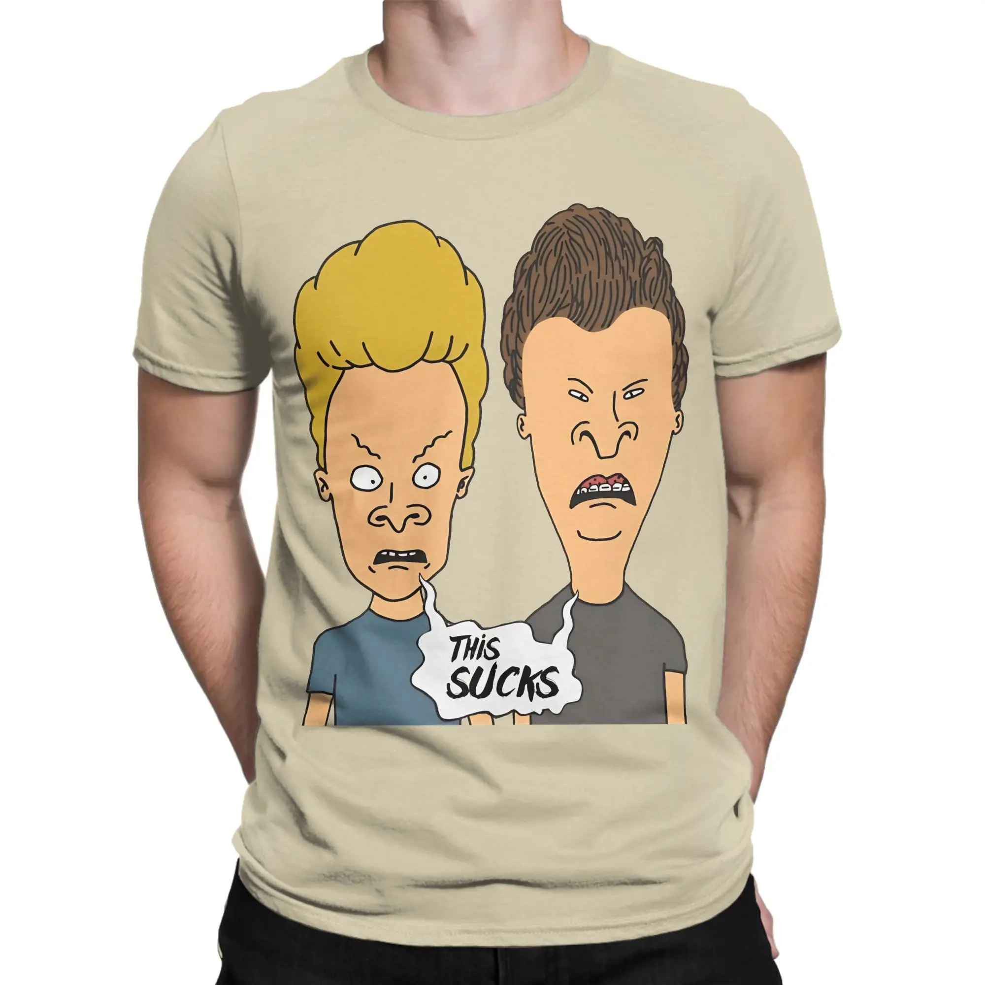 

Ullzang This Sucks Beavis and Butthead T Shirt Men's Cotton Short Sleeve Round Neck Summer Clothing