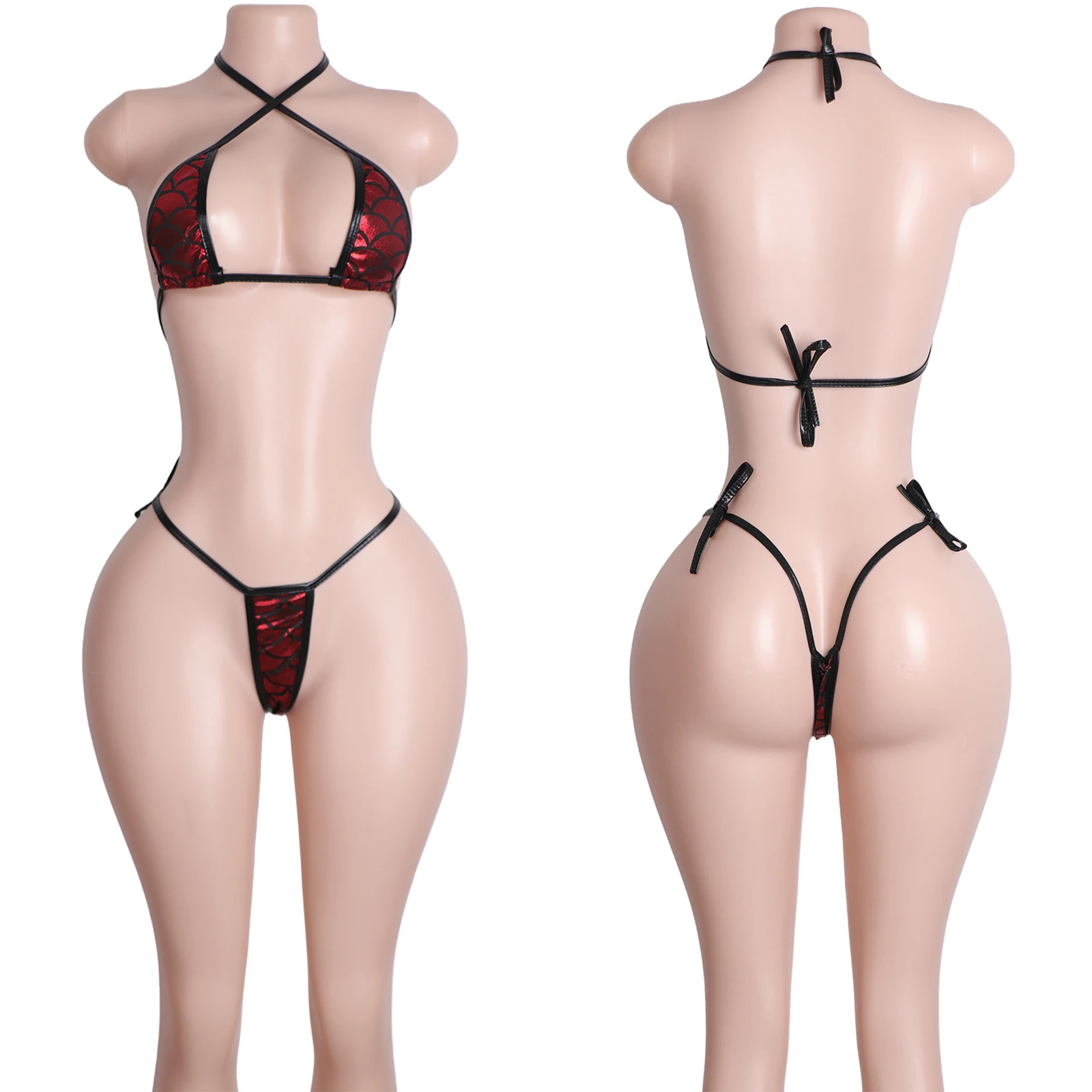 

Комплект стрингов, сексуальное белье, боди из лакированной кожи с металлическим эффектом, регулируемые бретели, экзотическая танцевальная одежда, костюм для выступлений