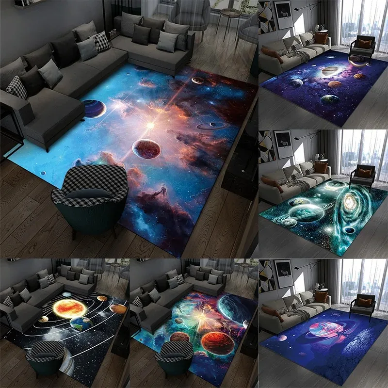 

3D Cartoon Universe Planet Carpet Living Room Washroom Floor Mat Bedroom Decor Area Rug