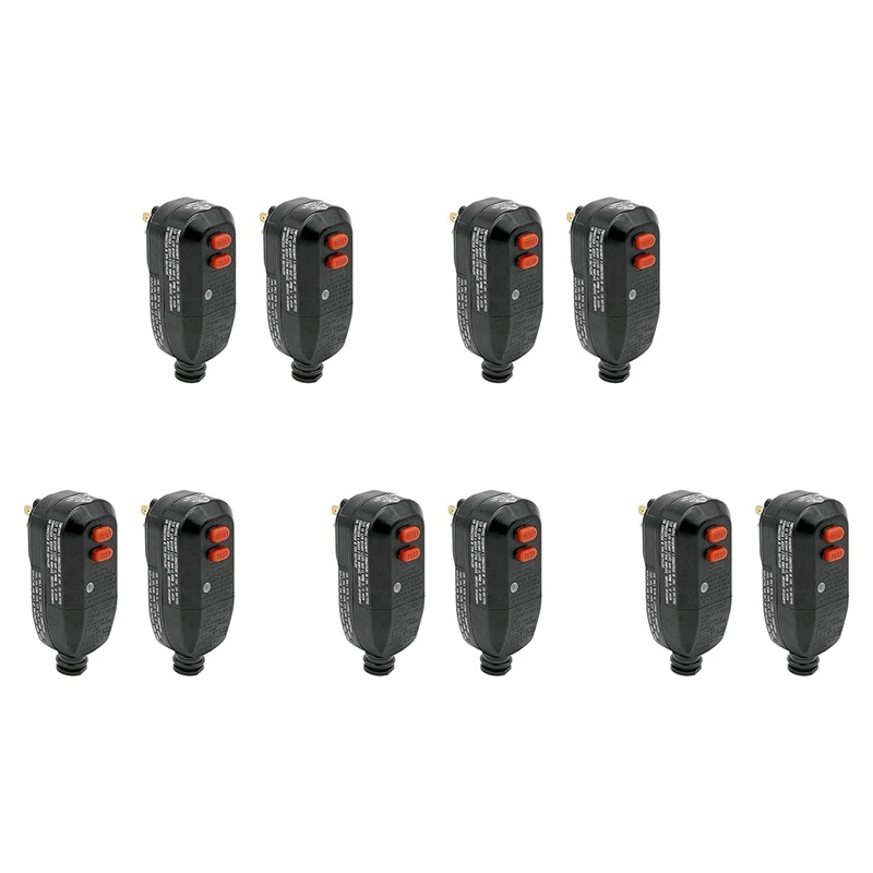 

2025 New-US Plug,10 Pcs GFCI Plug Replacement 3 Prong, Auto Reset 15Amp Listed Ground Fault Circuit Interrupter Adapter