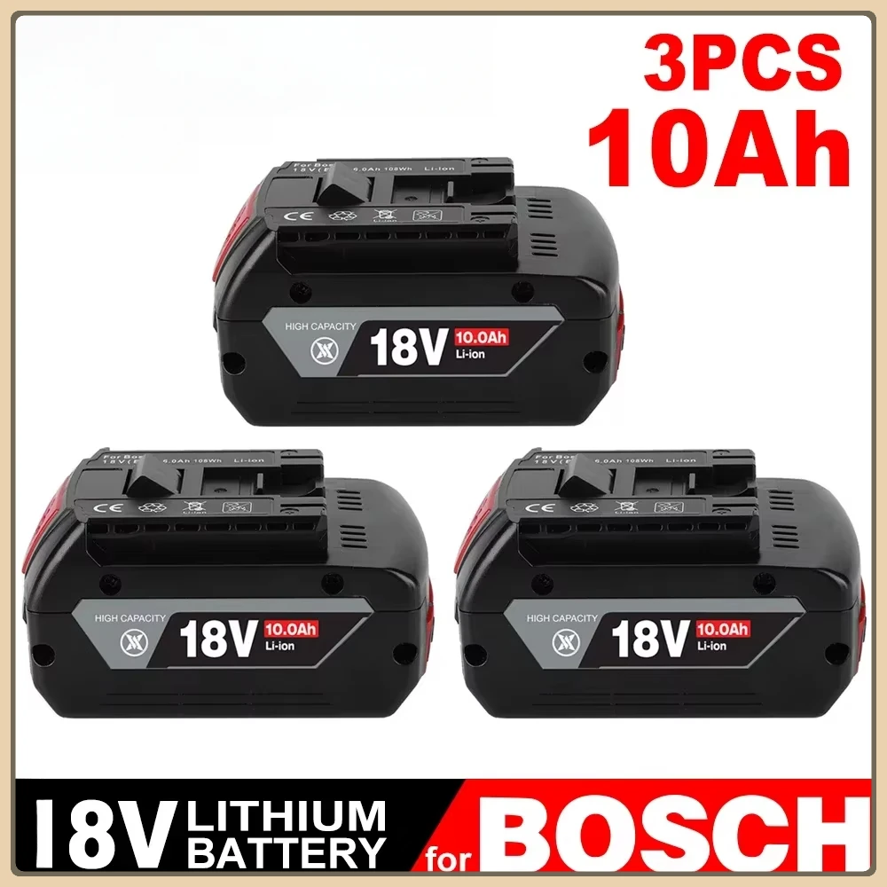 

100%Original For BOSCH 18V 10000mAh LITHIUM-ION BATTERY GBA 18v 10.0 Ah Professional GBA GSR GSB BAT609 Rechargeable Battery