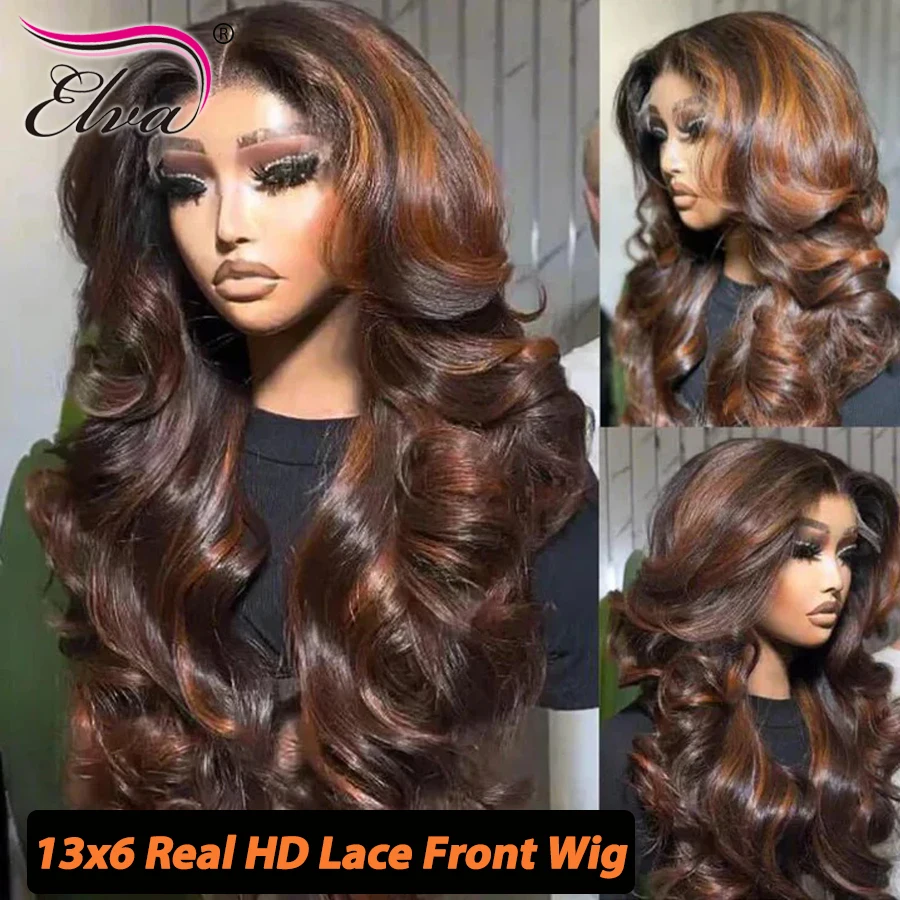 Highlight HD Lace Wig 13X6 HD Lace Full Frontal Wig Pre Plucked Loose Wave Glueless HD Lace Wig 5x5/6x6/9x6 Invisible HD Closure