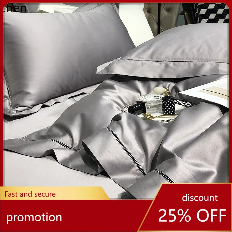 

H1 High-End Wedding Series A-Class 140 Thread Count Pima Cotton Four-Piece Set with Hollow Buttons - Gift