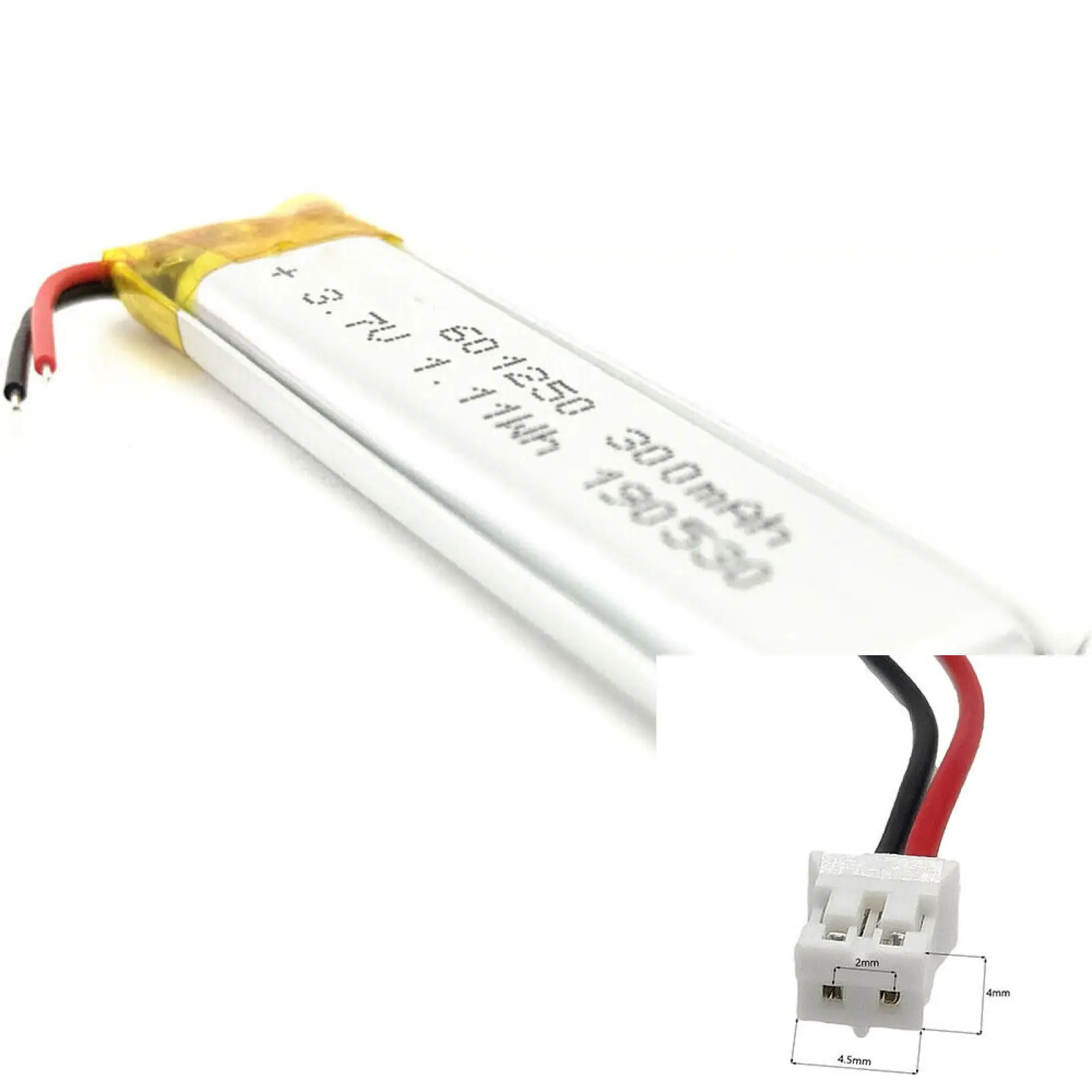 Литий-полимерный литий-полимерный аккумулятор 3,7 В, 300 мАч, 601250, JST-PH, 2 контакта, 2,0 для МОБИЛЬНОГО МОБИЛЬНОГО НОУТБУКА, DVD, УМНЫЙ ЧАСЫ, ЗАРЯДНОЕ УСТРОЙСТВО, MP4 GPS