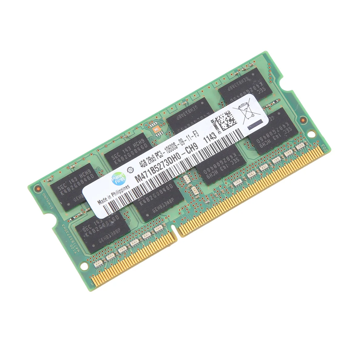 Memoria RAM para ordenador portátil DDR3 de 4GB, 1333Mhz, PC3 10600, 2RX8, 1,5 V, 16 IC, memoria SODIMM solo para Intel
