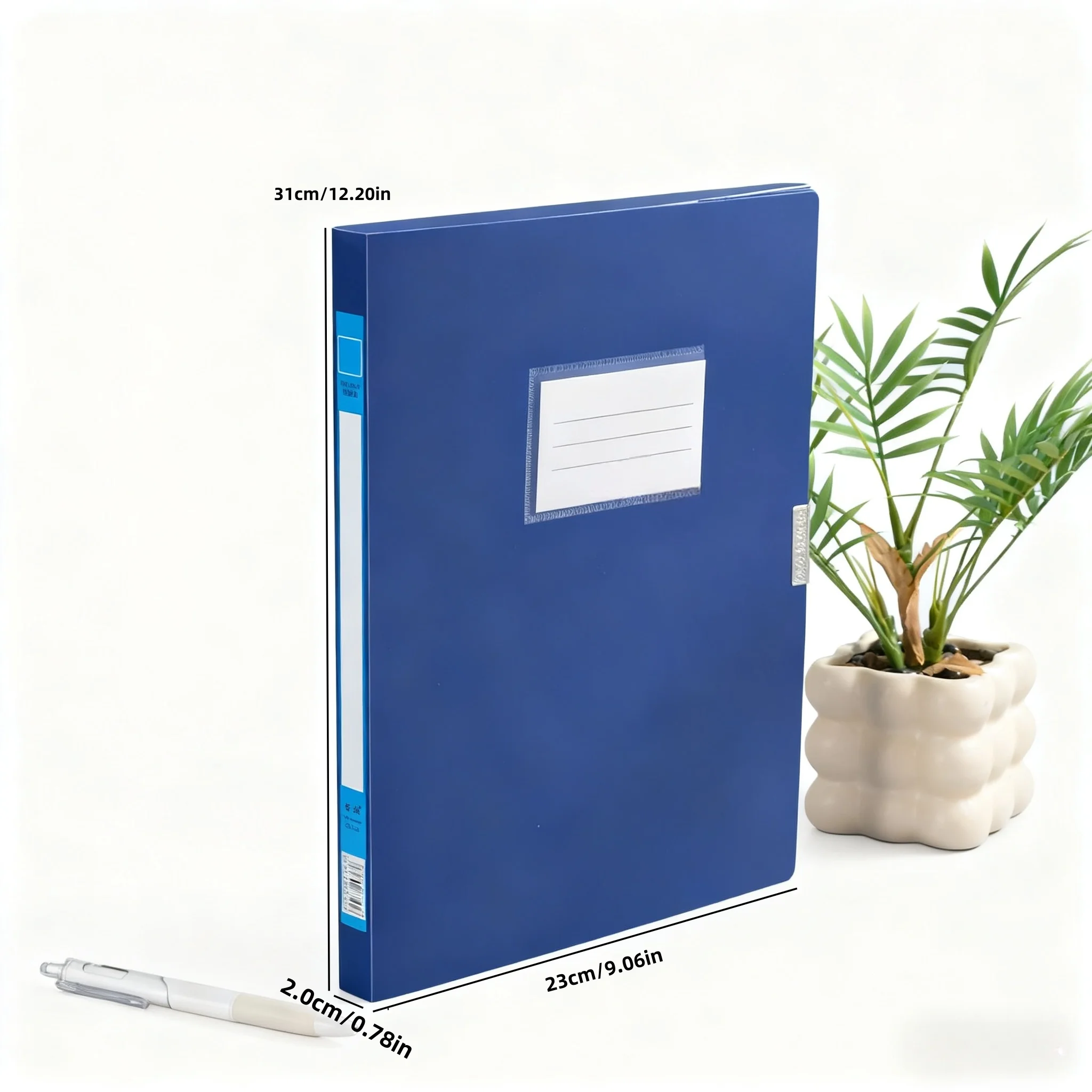 صندوق ملفات مجلد ملفات A4 مع إغلاق لاصق، صندوق مستندات بلاستيكي سميك، حقيبة تخزين، لوازم مكتبية، صندوق منظم A4، حامل مستندات قابل للطي #2