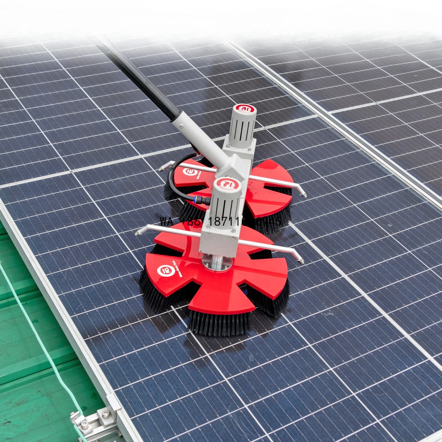 

Brushless Motor Double Disc PV Panels Washing Machine with 5.4m 7.5m Carbon Fiber Pole Rotating Solar Panel Cleaning Brush