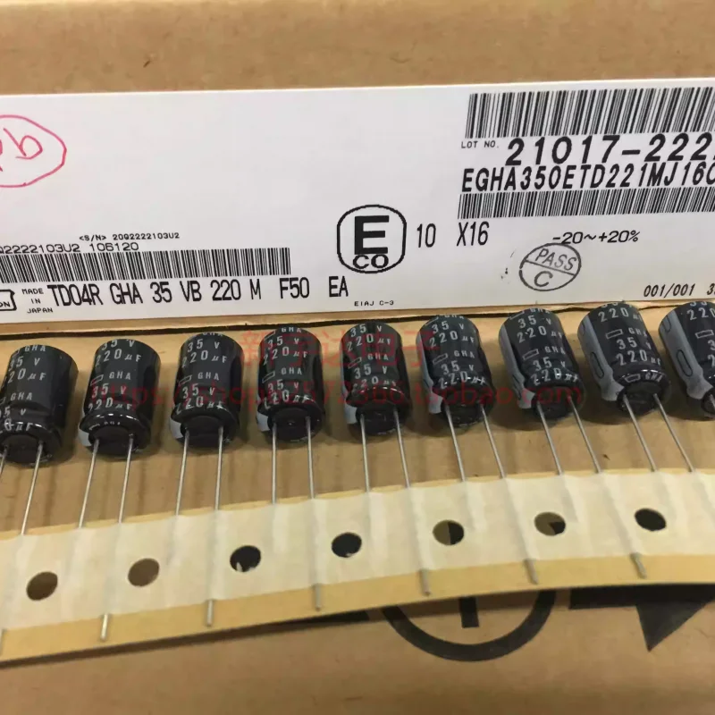 10-100PCS Original Nippon Chemical 35V220UF 10X16 Black Diamond GHA Series Industrial Grade High Temperature Resistant to 150 de