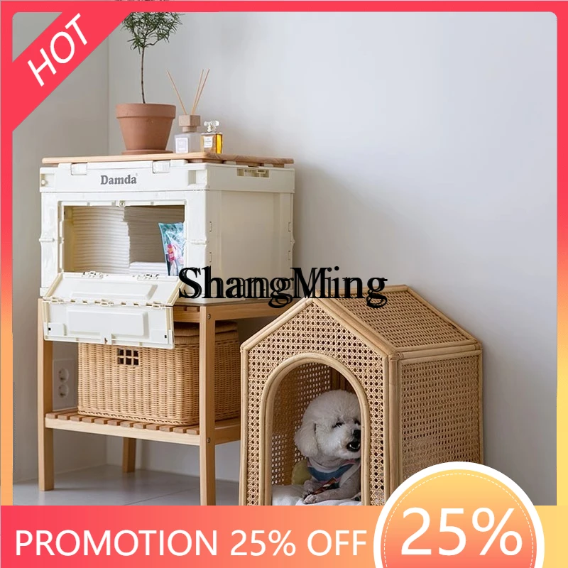 

FG good-looking household small simple house pet kennel rattan cat bed handmade rattan bed