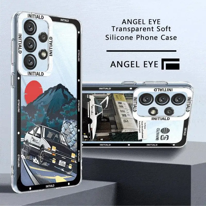 Japan Anime Initial D Transparent Soft Case For Samsung Galaxy A53 A54 A73 A34 A33 A25 A24 A13 A14 A15 5G funda TPU Phone Case