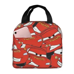 Lightning McQueen Collage borsa termica per il pranzo borsa termica auto riutilizzabili Tote Lunch Box a tenuta stagna per uomo donna College Picnic