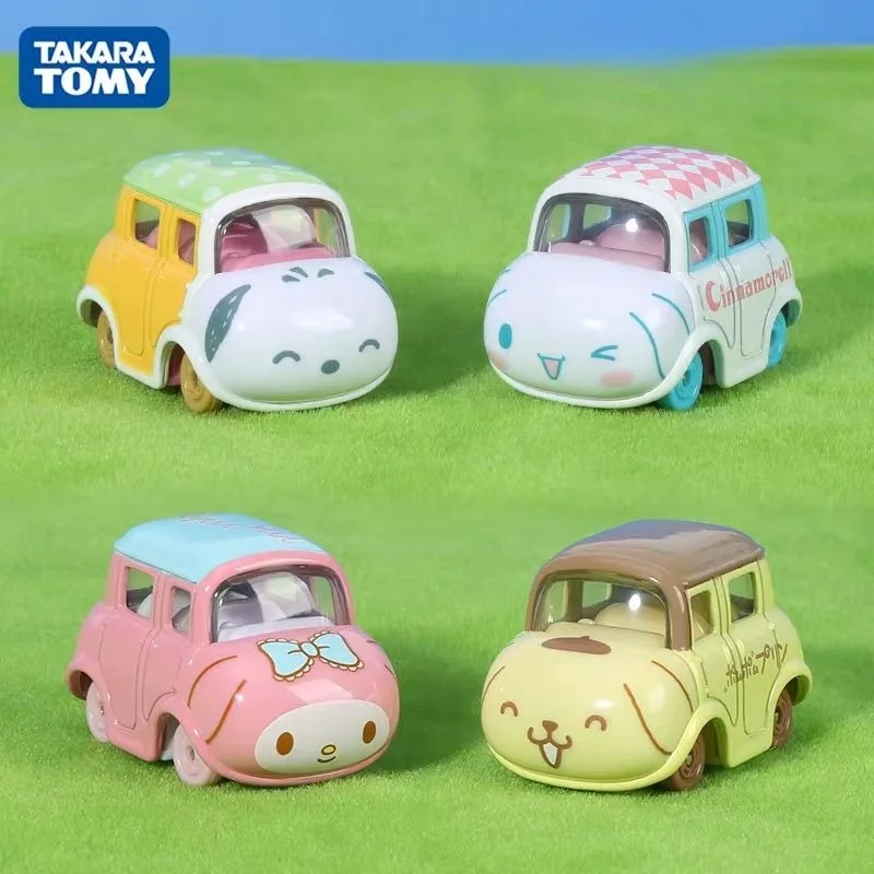 TAKARA TOMY-Mini jouet de voiture en alliage pour enfants, Tomica Sanurgente Hello Kitty Kuromi, modèle en métal moulé sous pression, jouets de simulation, cadeaux de vacances