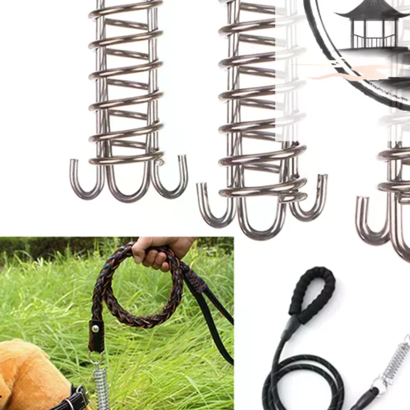 Dog Leash Shock Absorbing Buffer Tension Spring Training Sun Shade Heavy Duty Steel Tent Rope Fixed Buckle Drawbar Spring