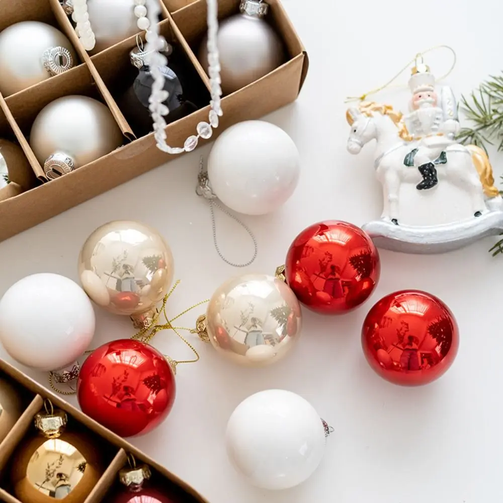 6pcs Crafts Glass Christmas Ball set 6cm Delicate Christmas Tree Pendant Painted Creative Hanging Ornament New Year - view 4