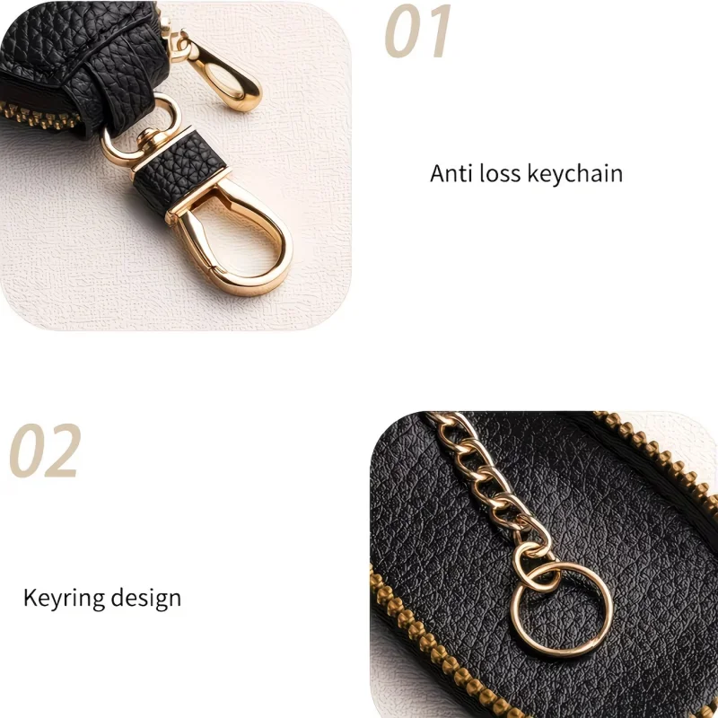 Anpassbarer Schlüsselorganizer mit Goldenem Reißverschluss, Kompakte Mehrfarbige Tasche für Zuhause & Täglichen Gebrauch, Ideales Geschenk für Feiertage Geburtstage – Detail 8