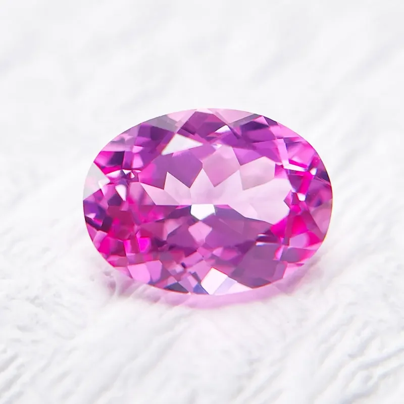 

Natural Pink Color Vvs1 Lab Grown Sapphire Oval Shape Advanced Jewelry Rings Earrings Making with Certificate Wholesale