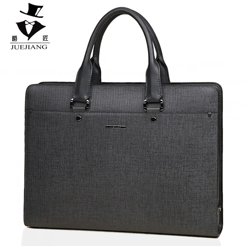 Fashion Men's Bag New Cattle Leather Bag Men's Hand Business Package Business Briefcase Handbag Men's Business Casual Horizontal