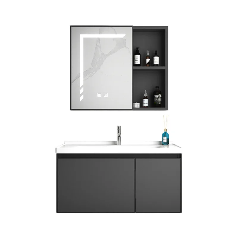 Honeycomb space aluminum bathroom cabinet wash basin ceramic integrated toilet sink wash basin cabinet combination