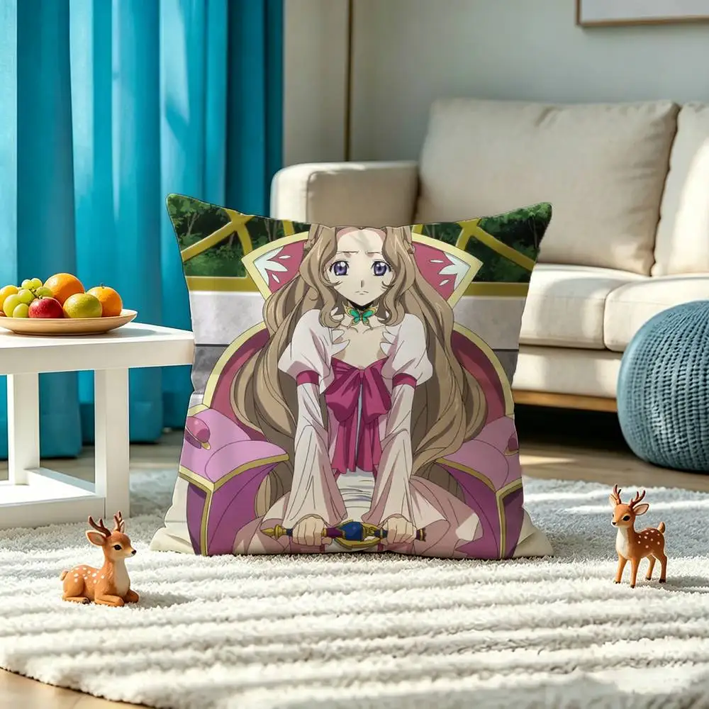 C-Code Geass Nunnally vi Britannia Pillow Case Square Double-Sided Sofa Cushion Cover Bedroom Bedside Pillow