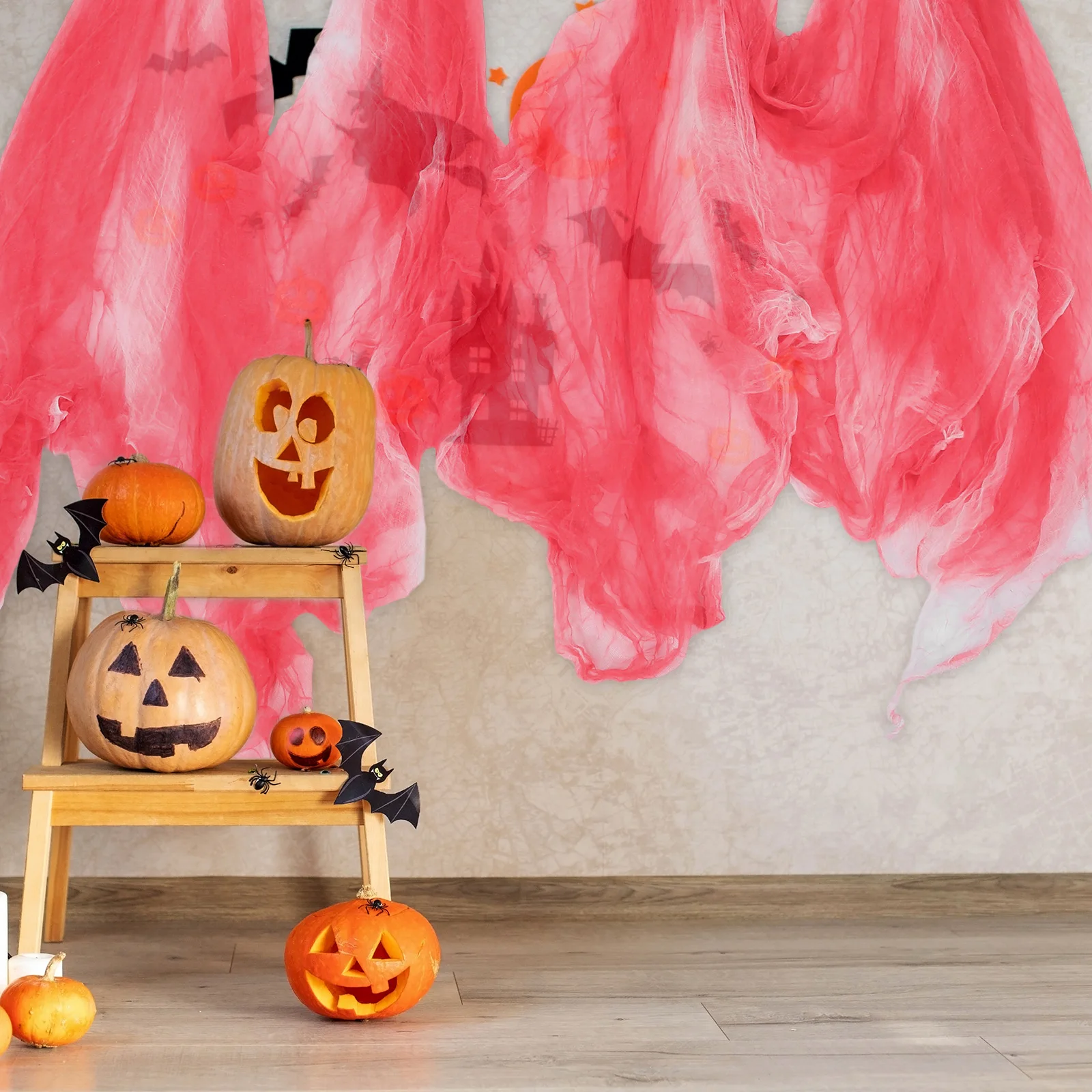 

Halloween Decorative Gauze Decoration Indoor Creepy Cloth Hole Fabric Decorations Party Mesh Doorway