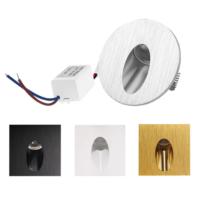 

Led Stair Light Aluminum Square Round Wall Lamp 1W 3W Recessed LED Step Lamp Pathway Wall Corner Lamps AC85-265V Wall Light DC12