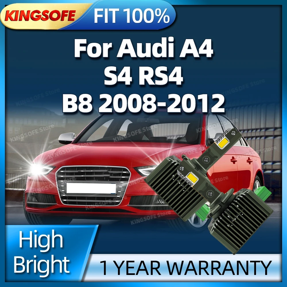 

2PCS D3S LED Headlight Canbus 6000K Car Light Bulbs Replace HID LampsFor Audi A4 S4 RS4 B8 2008 2009 2010 2011 2012