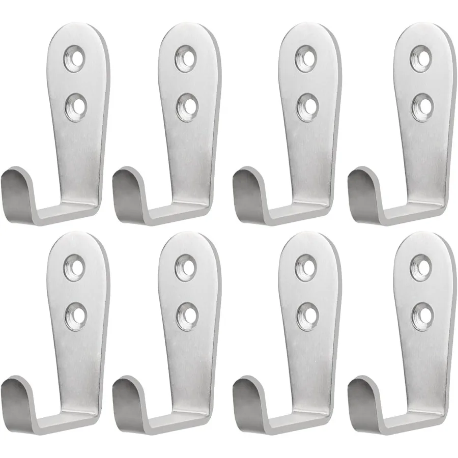 

8-упаковка крючков для одежды, настенное крепление, одинарные крючки Entrae, сверхмощный матовый настенный крючок из нержавеющей стали, маленький L-металлический крючок для подвешивания Cl