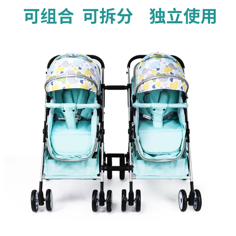 EG25 Twin Baby Stroller, Foldable Sit Recline Pushchair, High View Double Pram, Compact Twin Carriage For Kids