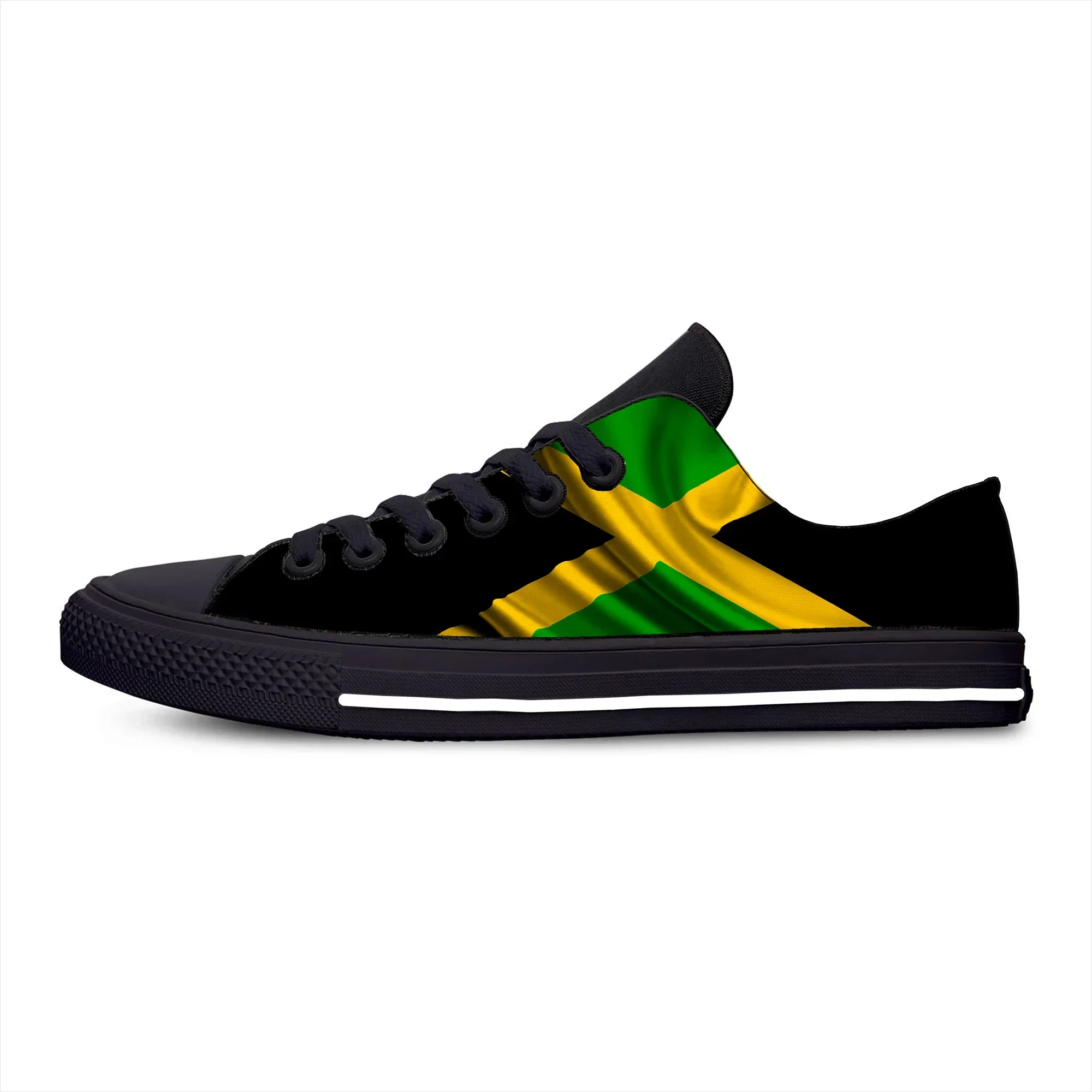 Jamaica Jamaican Flag Patriotic Cool Funny Fashion Casual Shoes Low Top Lightweight Board Shoes Breathable Men Women Sneakers