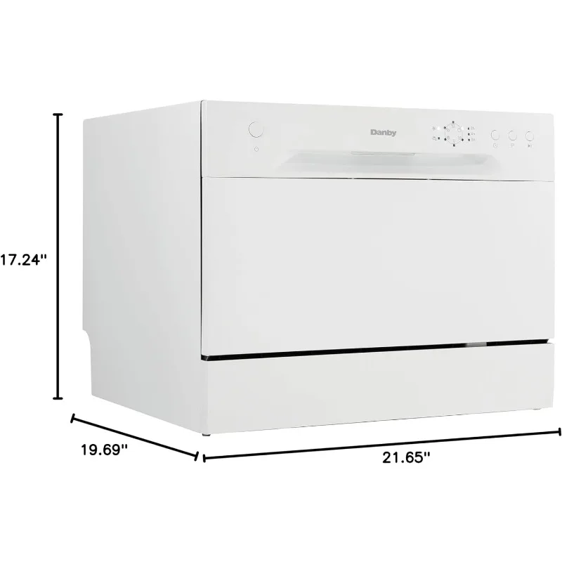 Danby-lavavajillas de encimera DDW621WDB, 6 ajustes de lugar, 6 ciclos de lavado y cesta de platería