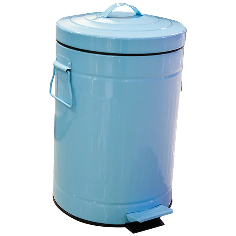 

Iron Pedal Trash Can Step Trash Bin Kitchen Bathroom Waste Basket Rubbish Storage Container Bedroom Home