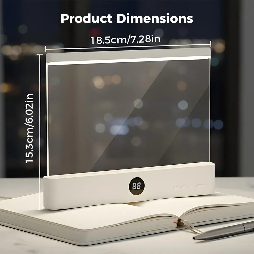 Book Light Panel, Clip-on Eye-Care Reading Lamp, 3 Color Temperatures & Even Light, Timer, USB Rechargeable for Bedside & Travel