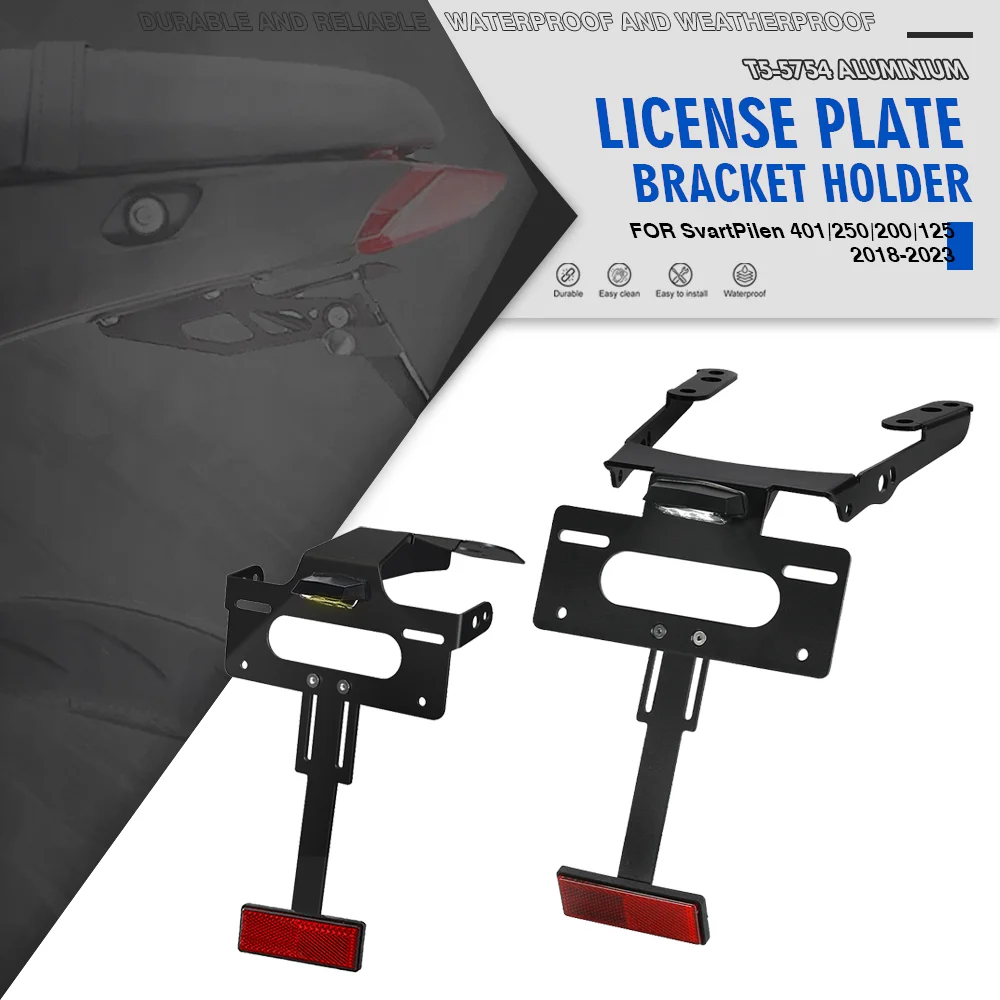 Rear License Plate Holder Bracket with Light For Husqvarna VitPilen 401 SvartPilen 401 250 200 125 Tail Tidy Fender Eliminator