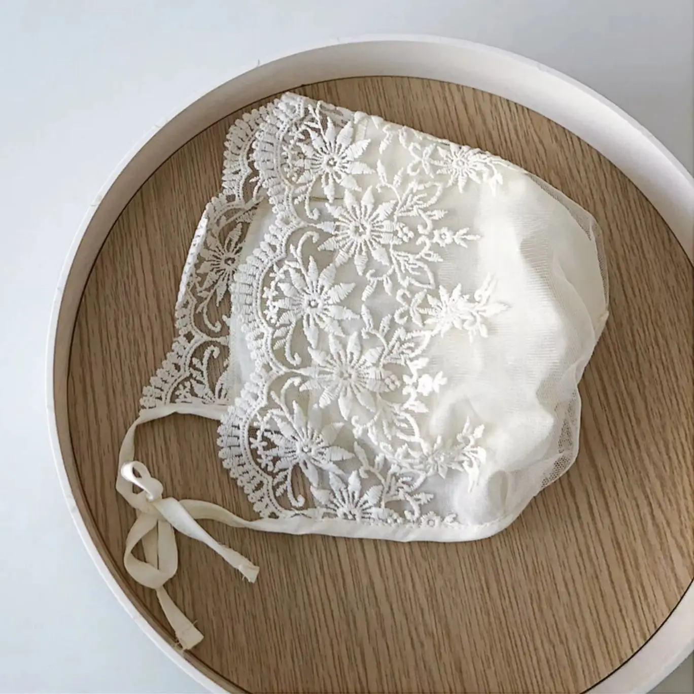 0-2Y Summer Thin Baby Newborn Hat White Lace Embroidery Flower Bonnet Cap for Girls Sweet Style Infant Sun Hat