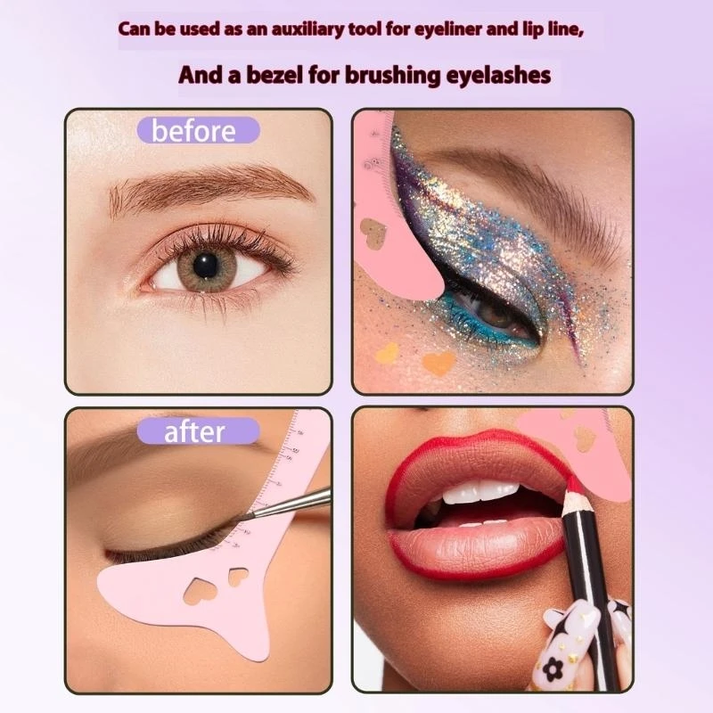 Gevleugelde Eyeliner Gids Accessoires Beauty Oogmake-up Sjabloon voor het creëren perfecte eyeliner en wenkbrauwvorm