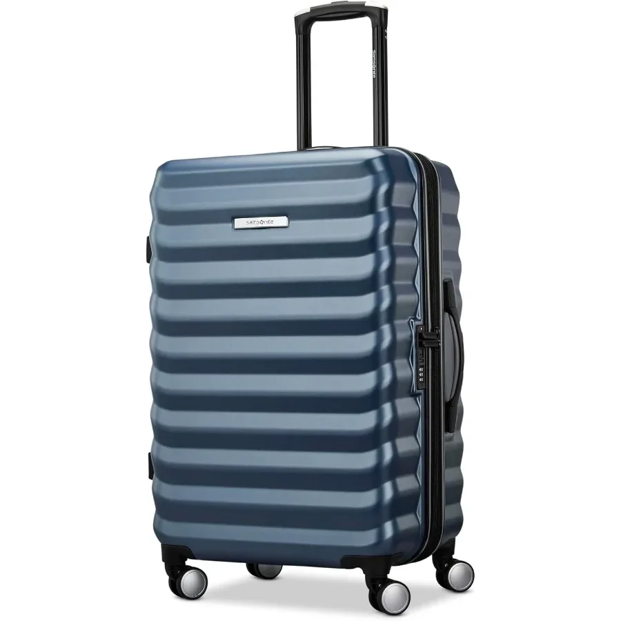 Hard-Sided 20 and 24 Inch 2-Piece Lightweight Checked Large Expandable Element Suitcase Set: Durable, 360° Spinner Wheels, Adju