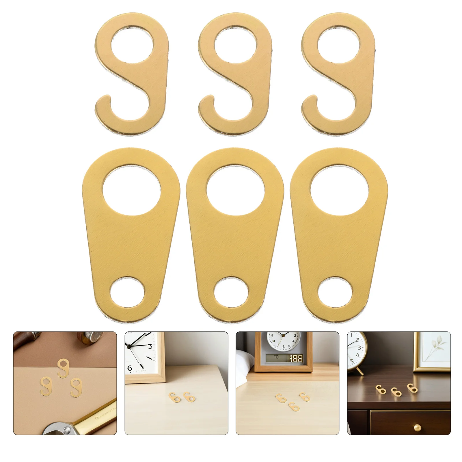 

3Pairs Clock Chain Ends Heavy Duty Metal Tabs for Vintage Cuckoo Clock DIY Repair Hanging Ornament Hardware Components