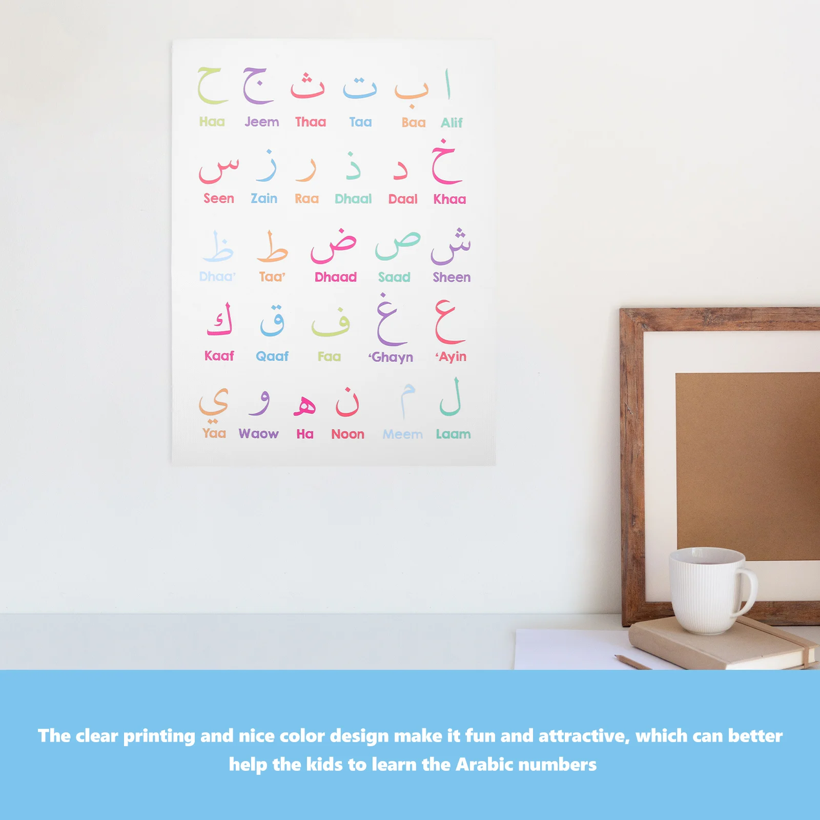 Arabic Alphabet Poster Educational Posters Kids Learning Wall Charts Playroom Decoration Preschool Learning Wall Chart 2025 NEW