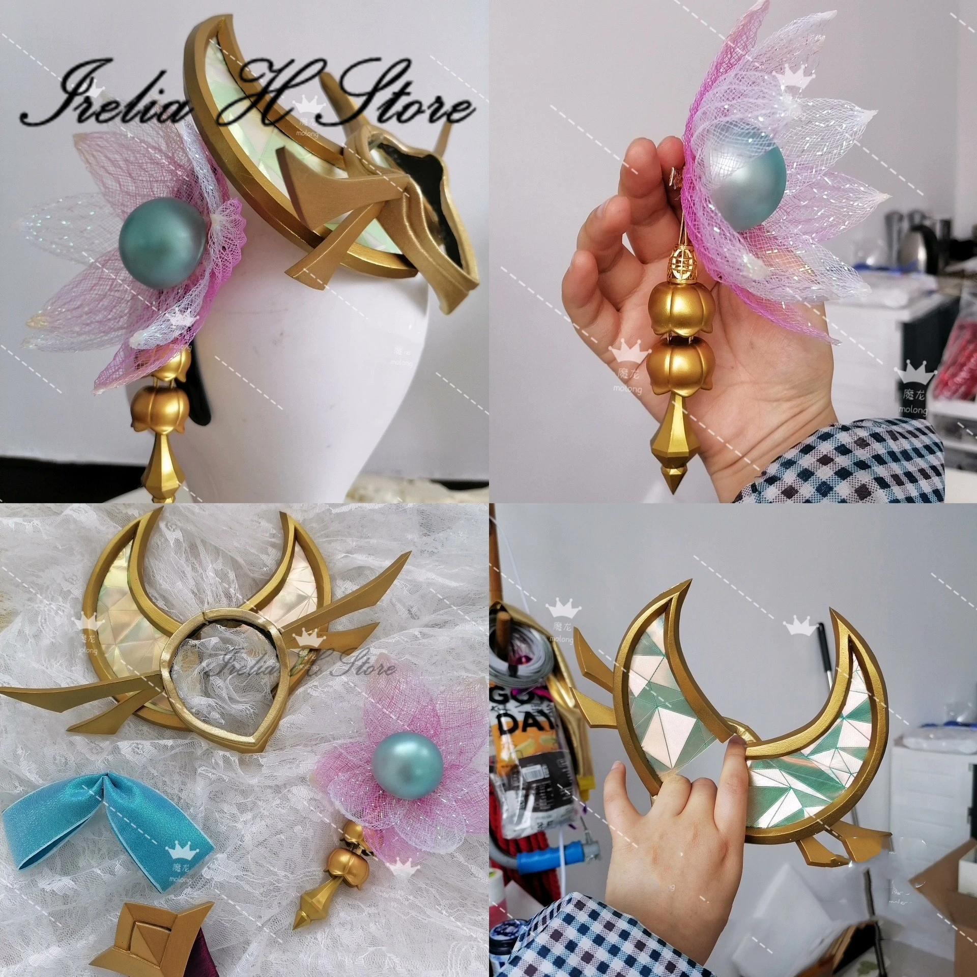 

Irelia H Store LOL Lux головной убор спиртовой цвет парикмахерская обувь банты реквизит для косплея аксессуары