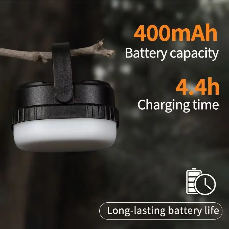 Camping Emergency Light USB Rechargeable Magnetic Adsorption Hanging Waterproof Protective Lantern for Outdoor Illumination