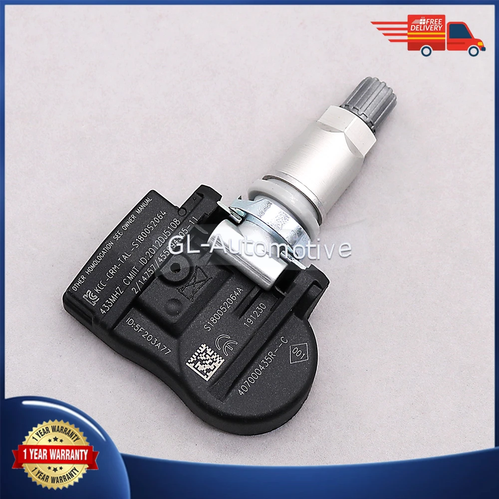 1/4PCS 433MHZ Car TPMS Tire Pressure Sensor For Renault Megane Scenic Zoe Laguna 407000435R 407003743R