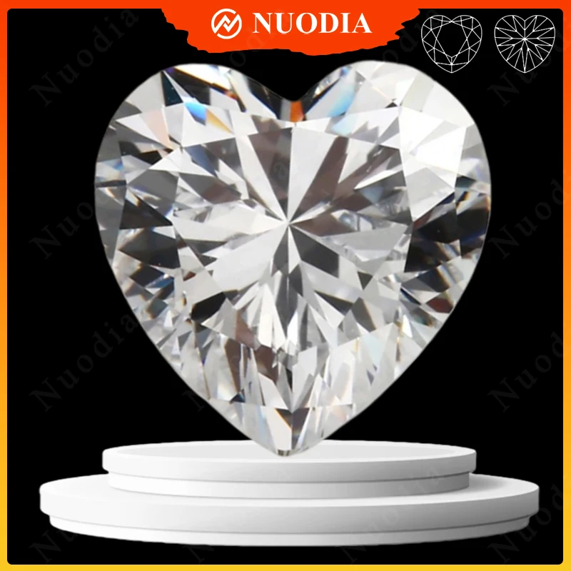 White D Color Moissanite Stone With Certificate Heart Cut 0.5-7.0ct Certified Moissanite Loose Gemstone Positive Pass Tester GRA