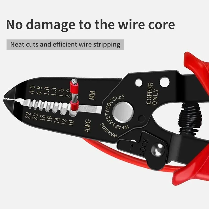 Pinza spelafili multifunzionale per elettricisti Pinza per tagliare il filo Pinza per ramificazione e crimpatura portatile Strumenti per elettricisti