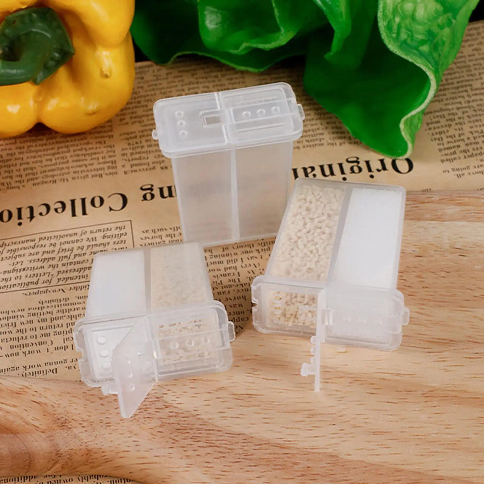 2in1 Camping Seasoning Shaker Multi-Purpose Spices Jar With Lid 2-Compartment Outdoor BBQ Cooking Salt Pepper Storage Box