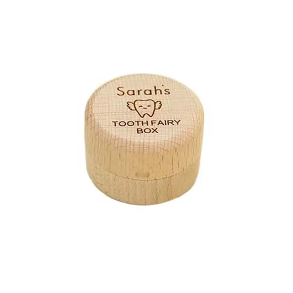 Wooden Wood Baby Tooth Box Primary Teeth Fetal Hair Umbilical Cord Preservation Milk Teeth Organizer Personalised Engraved
