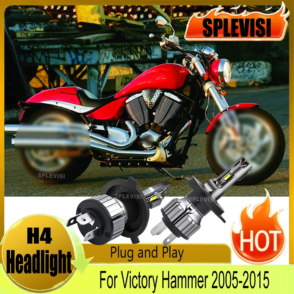 

free Night Driving Upgrades LED motorcycle Headlight durable For Victory Hammer 2005 2006 2007 2008 2009 2010 2011 2012-2015