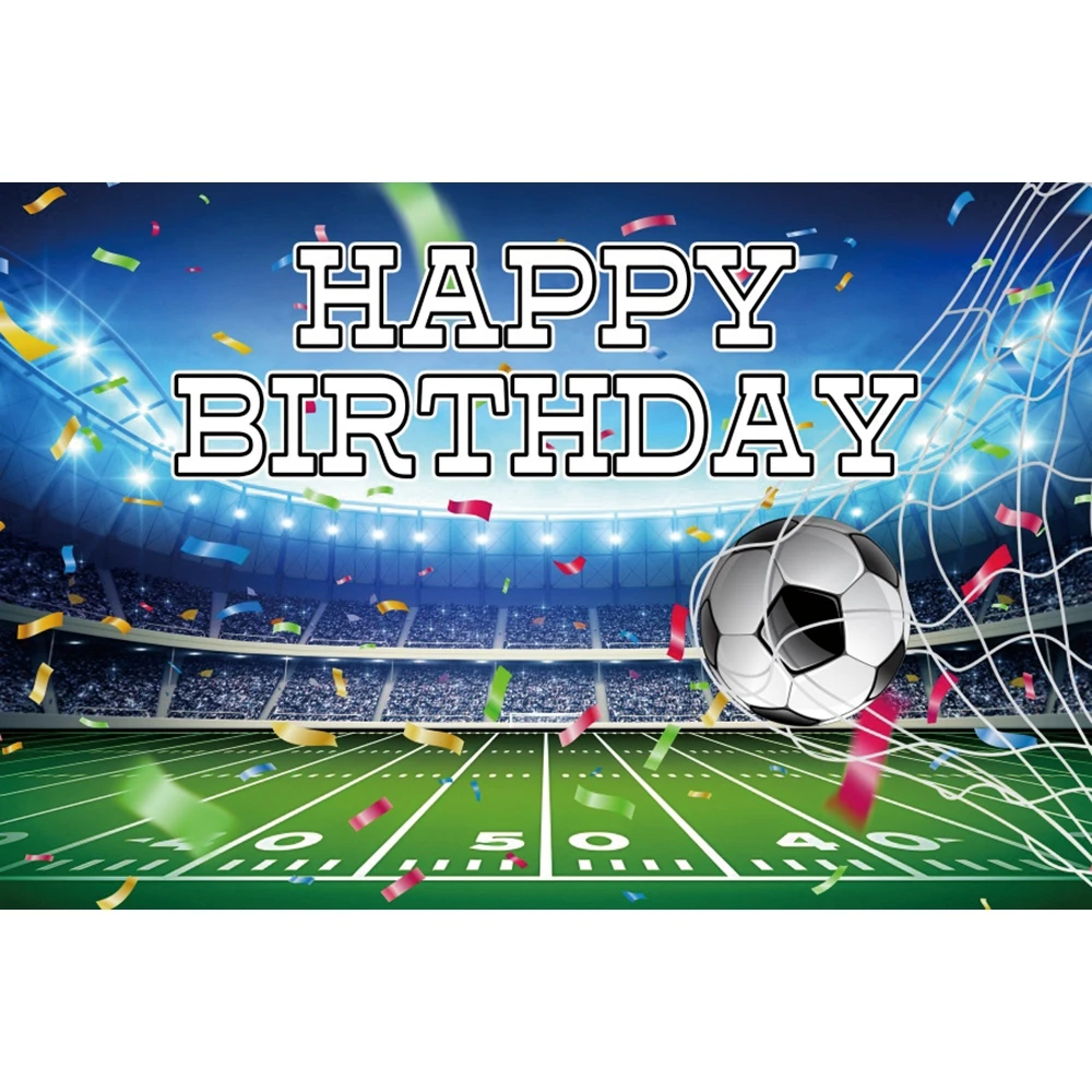 Football Backdrop for Birthday Soccer Field Sport Stadium Champion Cup Boy Baby Birthday Party Decor Photography Background Prop