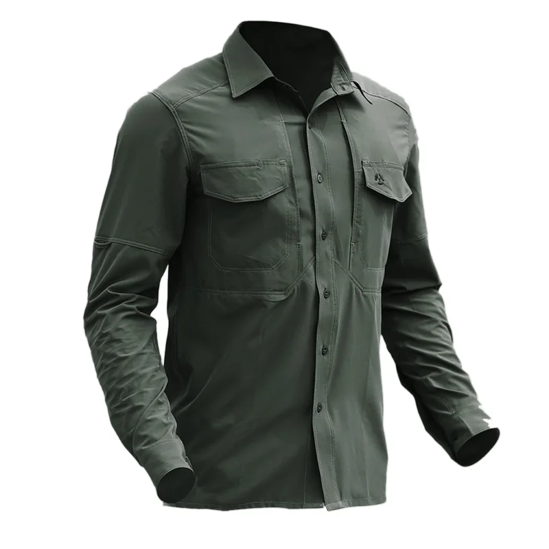 Outdoor Clothing Tactical Quick Drying Shirt Long Sleeved Shirt Spring，Summer Stretch Men's Mountaineering Clothes