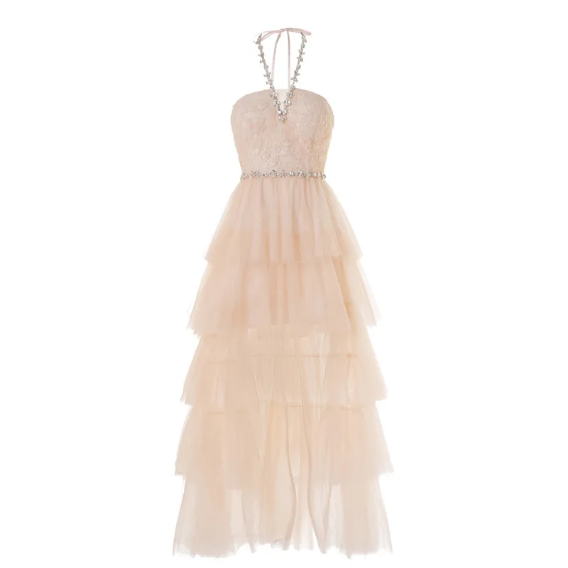 

Fairy Cake Skirt Evening Dress Neck Hanging Trendy Ball Gown Super Short High Waist Puffy Skirt for Spring 2024 Wedding Dress