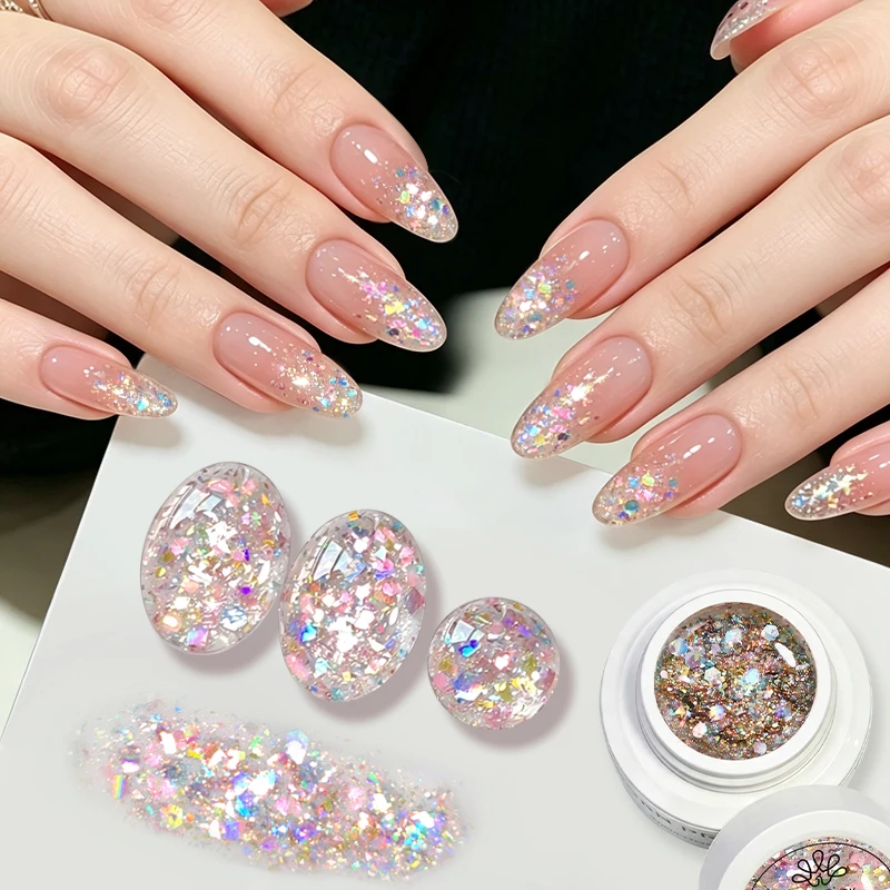 BORN PRETTY 1/2 Stück 5ml Starburst Nagel-Gel-Lack Glitzer-Pailletten Vernis Semi-Permanent Abziehbarer LED UV Gel-Lack Nagelbedarf – Detail 1